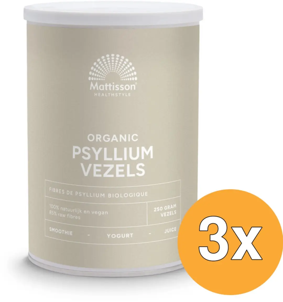 3x Mattisson Psyllium Vezels Bio (250 gr)