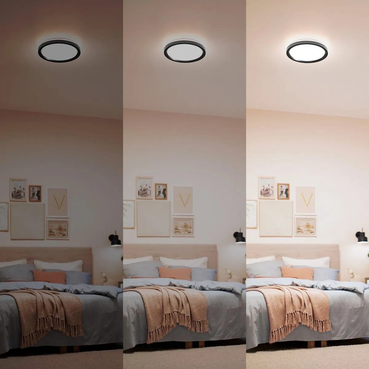 Philips LED All-In-One Plafondlamp 24W - 2 Stuks - Zwart