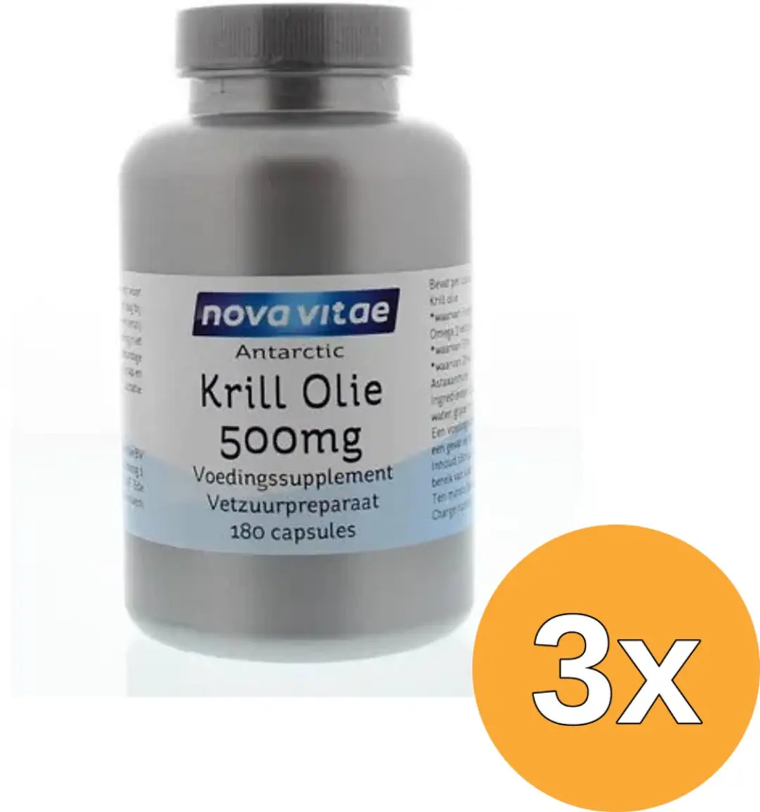 3x Nova Vitae Antarctic Krill Olie 500 Mg (180 capsules)
