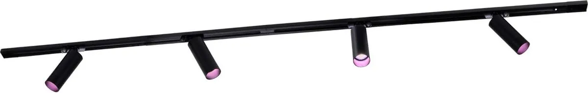 Ledvion Smart LED Railverlichting 2M - 4 Railspots RGBW 4.9W - Zwart