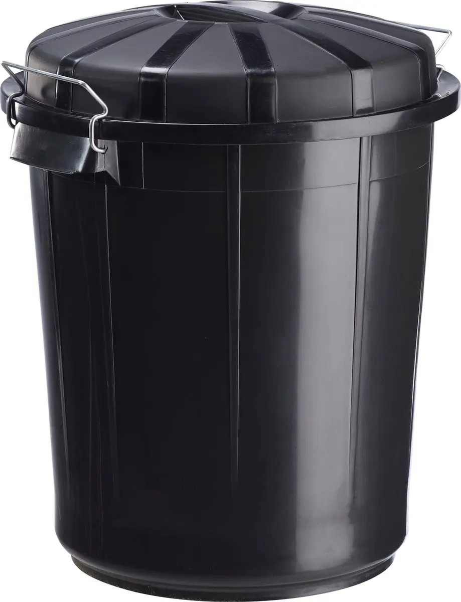 Afvalemmer Bazi 70 liter zwart