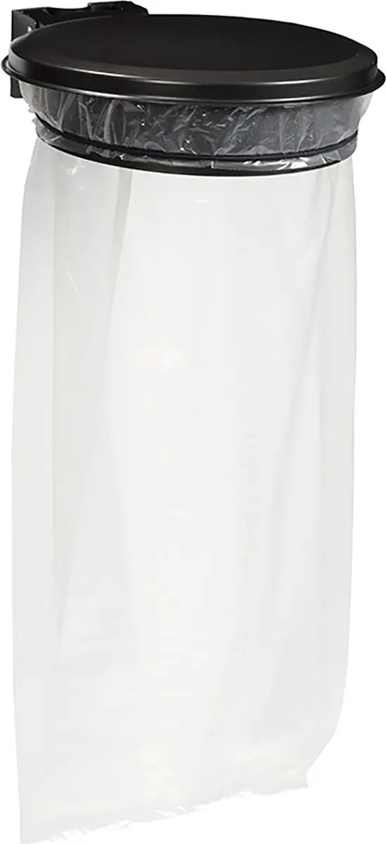 Wandafvalzakhouder 110 liter grijs met deksel