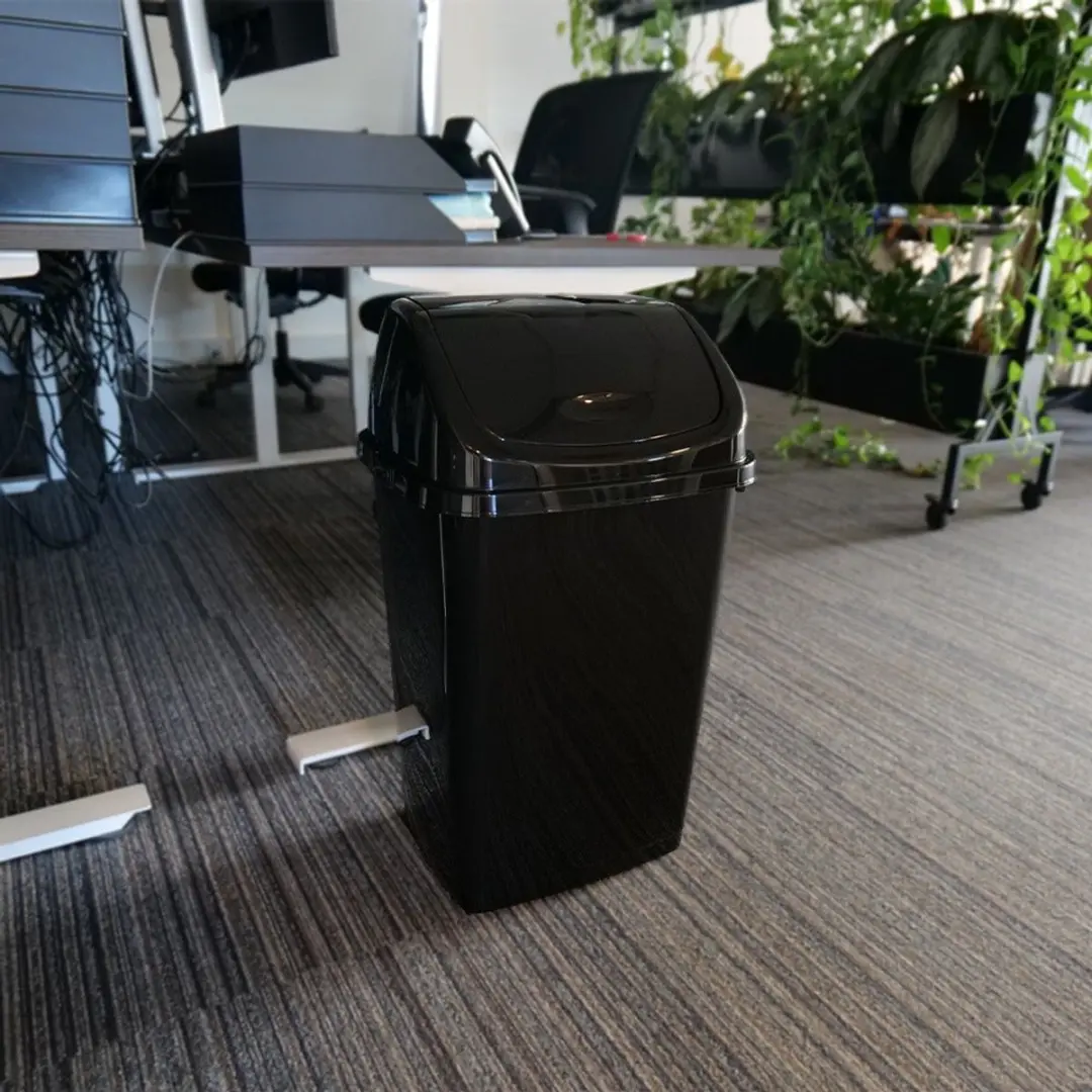 Los pushdeksel afvalbak Clap 50 liter zwart