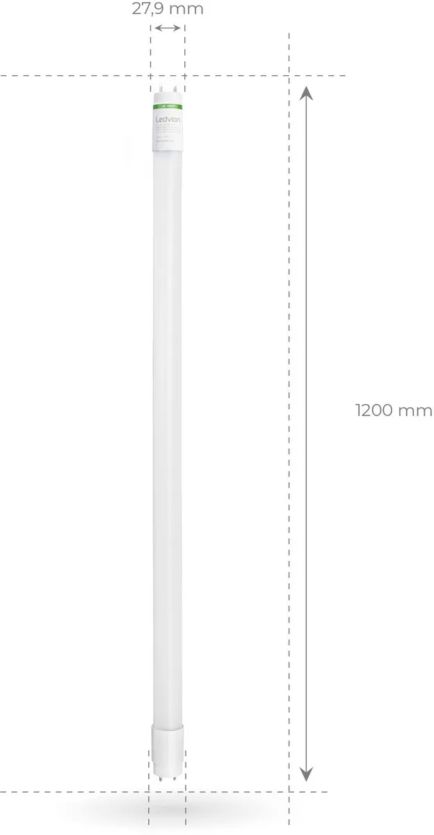 LEDVION 25x TL Buis 120cm 18W 4000K - 25 Stuks - afbeelding 6 van 6