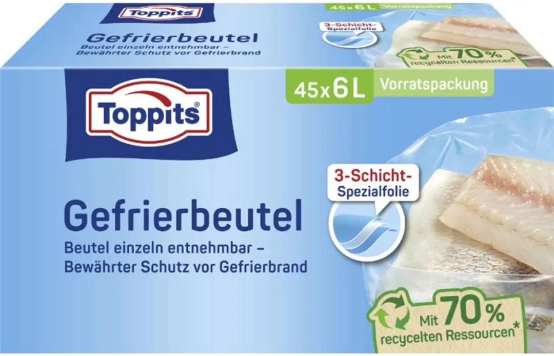 TOPPITS vrieszakken, 45 stuks in dispenserdoos
