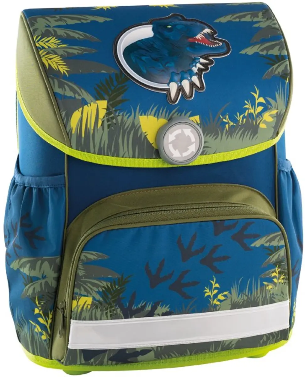 EBERHARD FABER boekentas-set EFAlino dinosaurus, 4-delig, blauw/groen, 18 liter