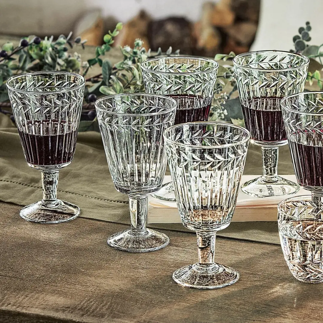 Loberon Padiès Glas Set - 12 Stuks - Ø9cm - Helder