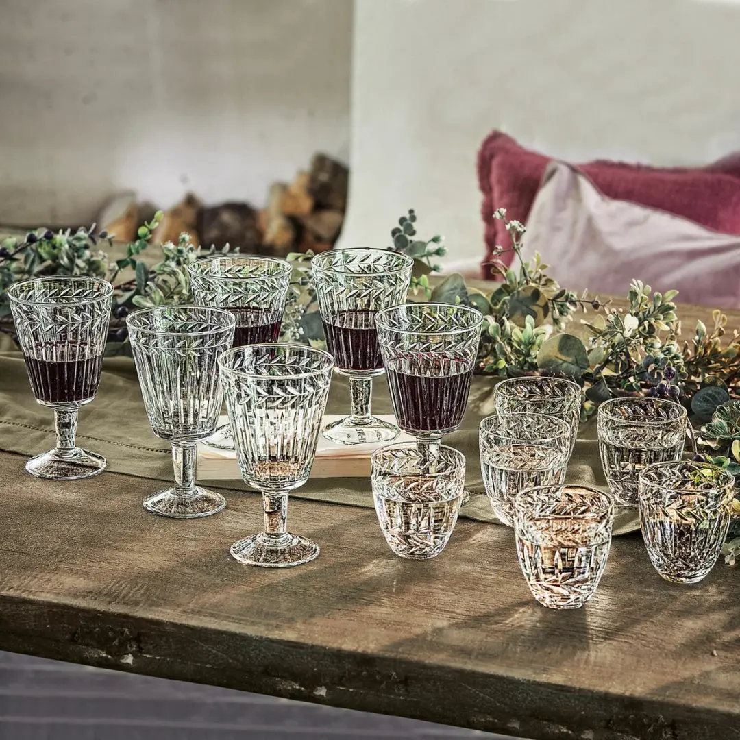 Loberon Padiès Glas Set - 12 Stuks - Ø9cm - Helder