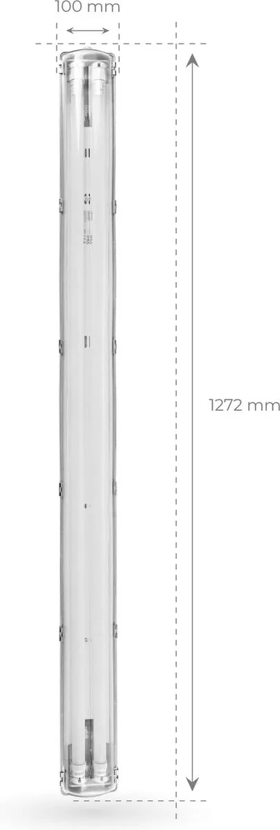 LEDVION 2X LED Armatuur 120cm 18W 4000K - Grijs