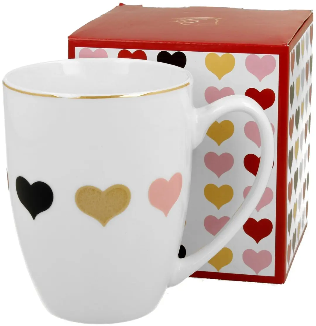 Klassieke mok 360ml met 4 harten