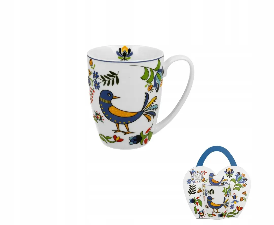 Porseleinen mok "Ptaszek Kaszubski" 360ml set Mandje