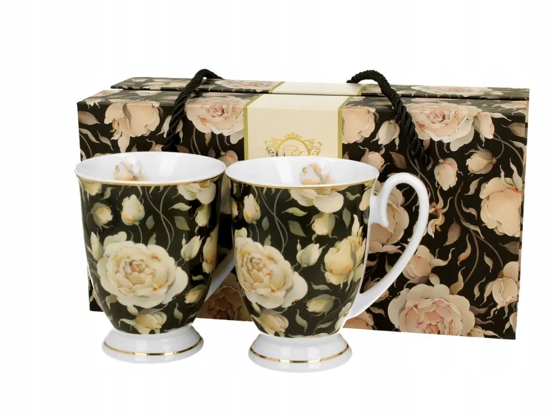 Set van 2 Royal English Roses Black Mokken
