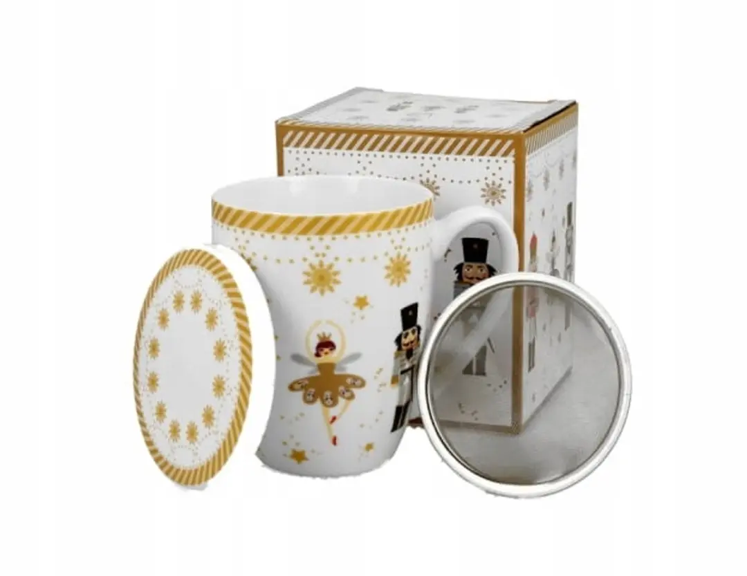 Porseleinen Kerst Mok met Infuser