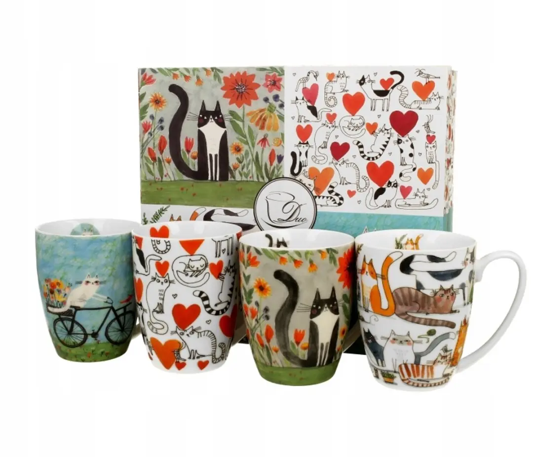 Set van 4 Kattenwereld Mokken 360ml