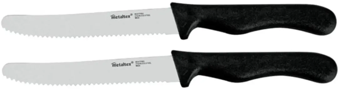 metaltex Basic broodmes, zwart, 4 stuks