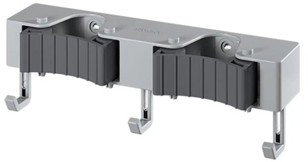 Metaltex klemrail Hang-Up 6, 9 haken, grijs, 3-delige set
