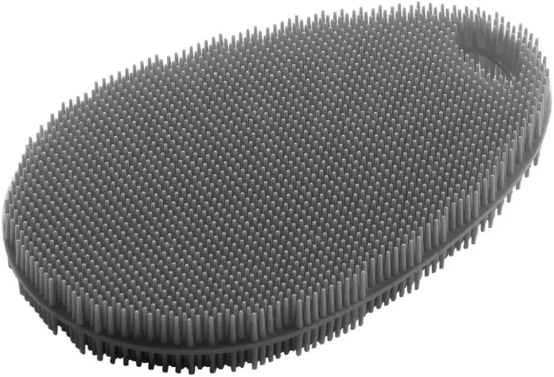 metaltex reinigingsspons, siliconen, ovaal, grijs