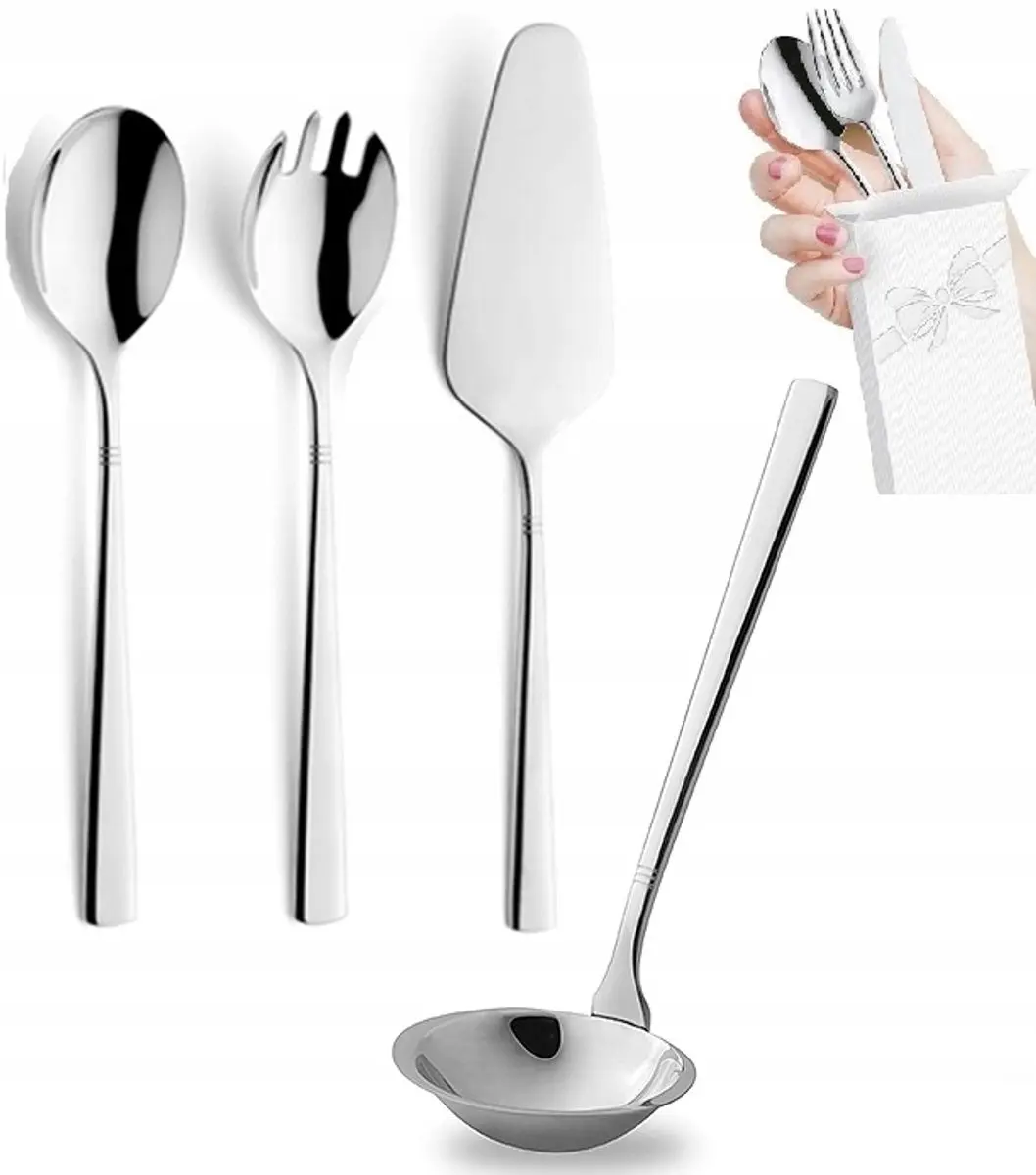 Amefa Dakota 4-delige Serverset: Lepel, Vork, Lepel Saus, Taartschep