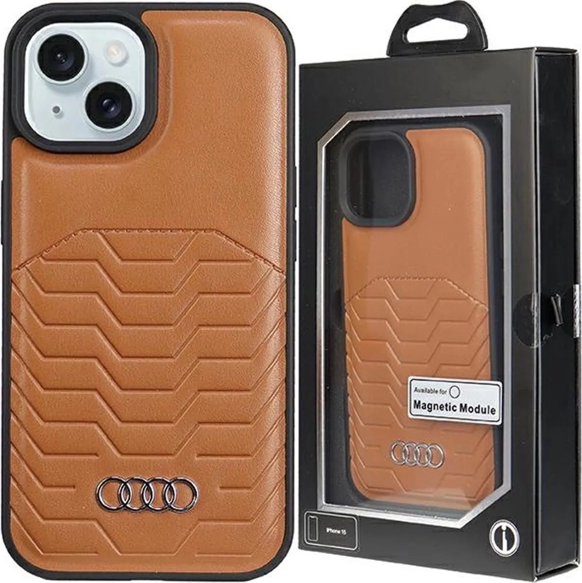 Audi MagSafe iPhone Hoesje - Bruin - afbeelding 3 van 6