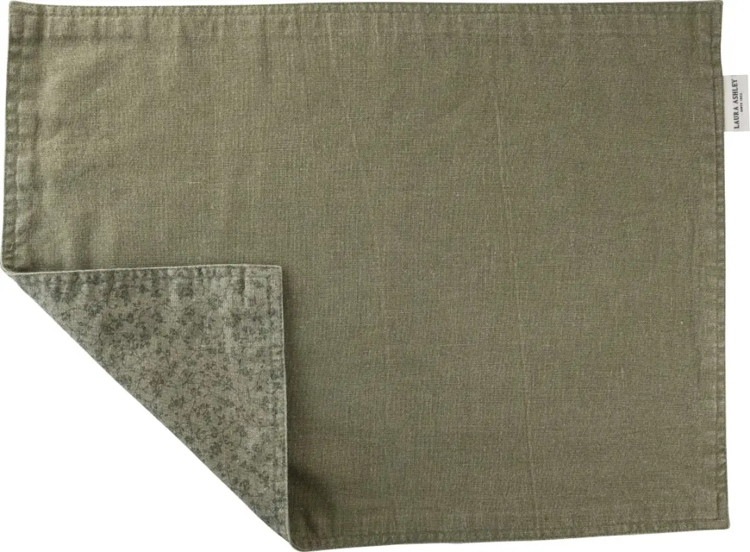 Laura Ashley Kitchen Linen Collectables Placemats Sage green dubbelzijdig