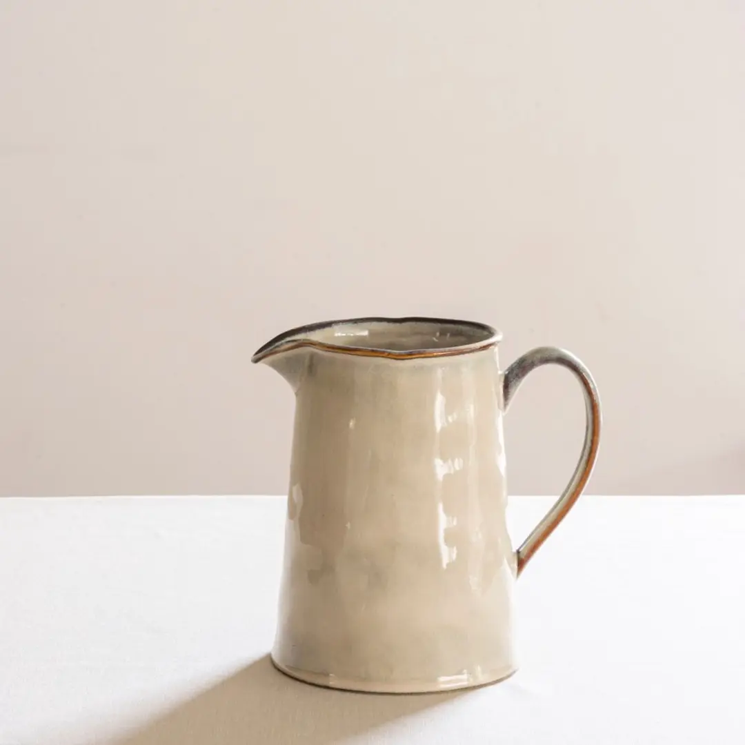 Dutch Rose Organic Kan 1.6L - Handgemaakt Stoneware - Creme