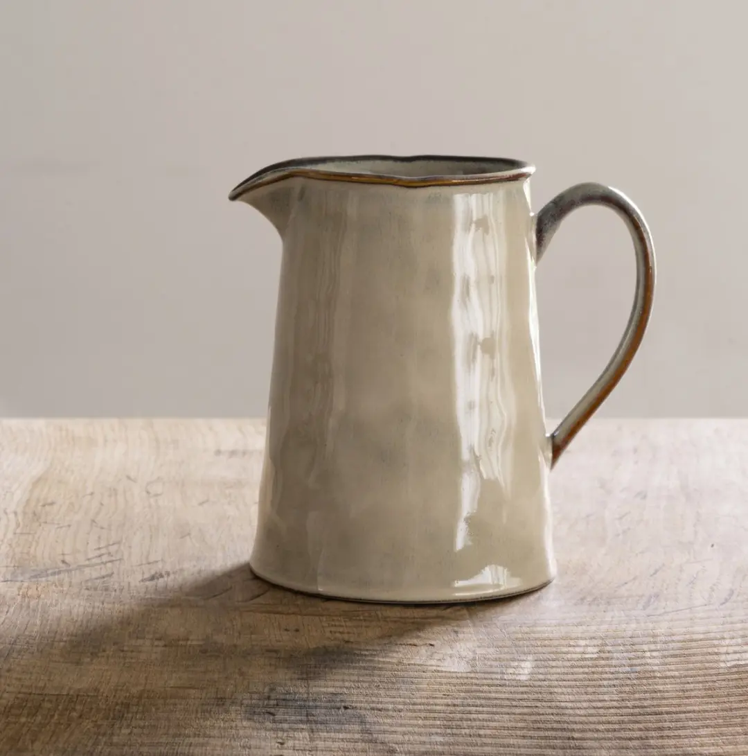 Dutch Rose Organic Kan 1.6L - Handgemaakt Stoneware - Creme