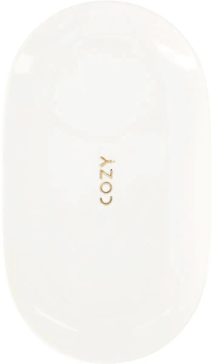 Zusss Serving Plate Cozy Keramiek White / Gold