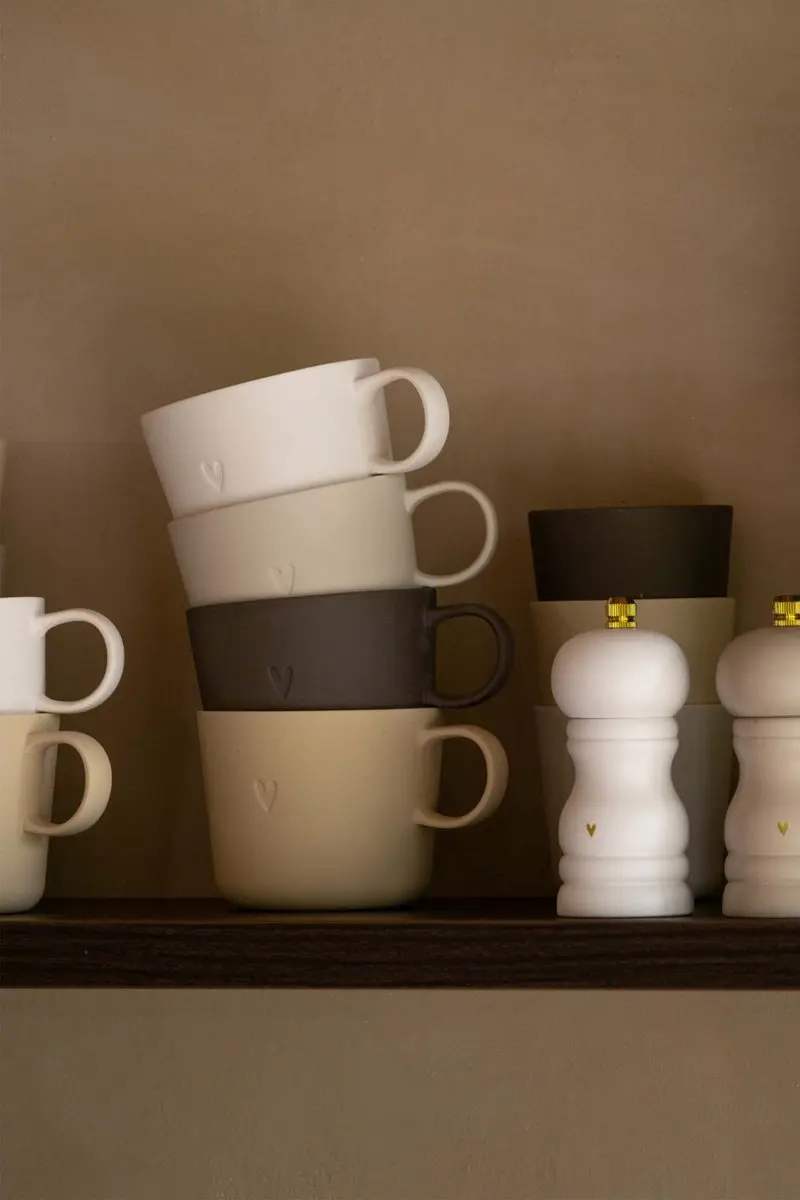 Zusss Cappuccino Mug Heart Keramiek White