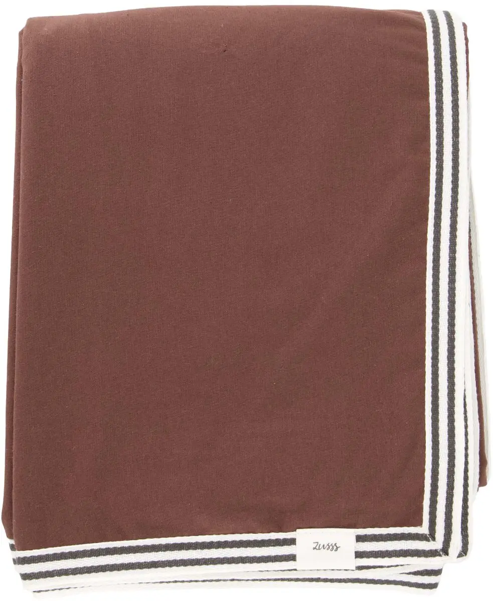 Zusss Tablecloth Double-Sided Happy Home 100% Katoen Sand / Dark Brown