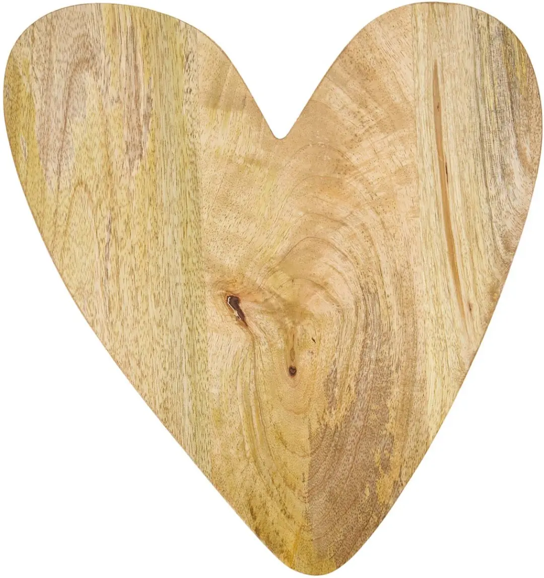 Zusss Serving Tray Wood Heartshape Mango Hout Naturel