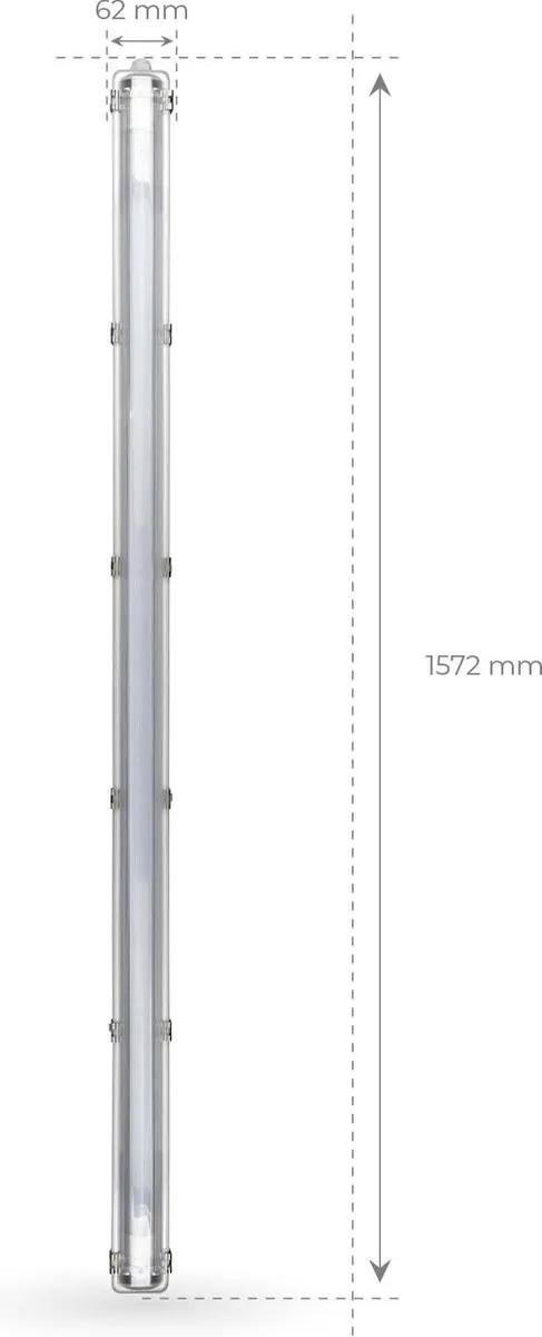 Ledvion LED Armatuur 150cm 28W 6500K - Grijs