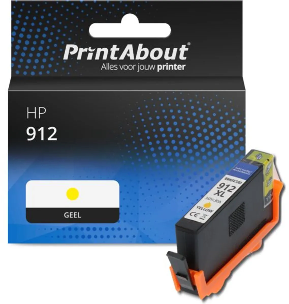 PrintAbout Inktcartridge 912 3YL79AE - Geel - 10.5ml - o.a. HP