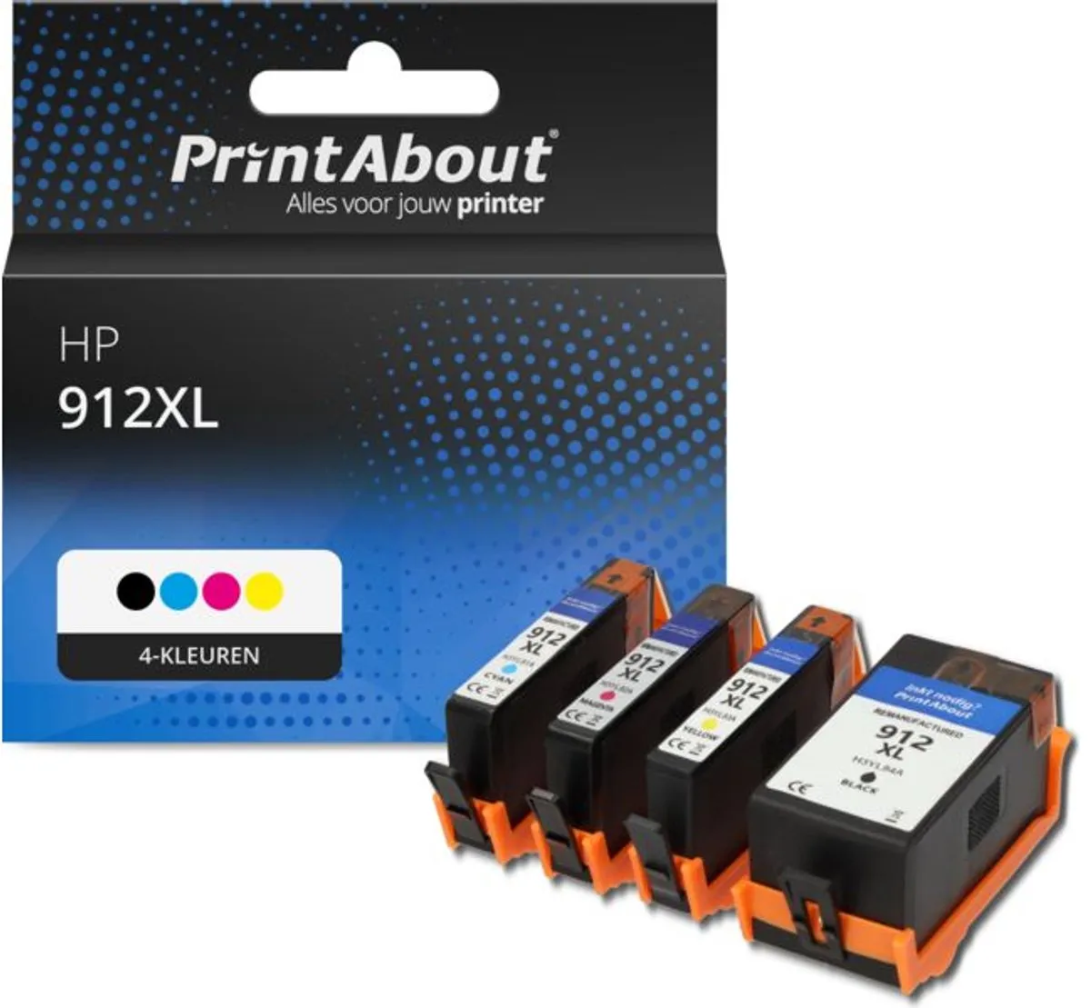 PrintAbout HP 912XL 4-kleuren Inktcartridge - 3.850 pagina's