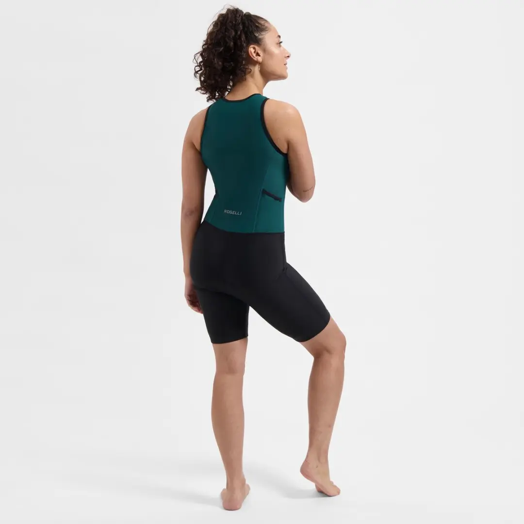 Rogelli Florida Dames & Heren Trisuit - Mouwloos - Zwart/Donkerteal