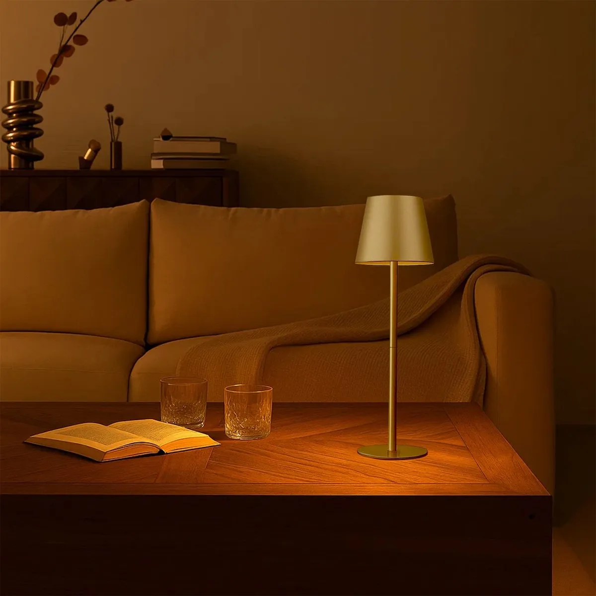 LEDVION Nyra Oplaadbare Tafellamp - 3W - Goud - IP54