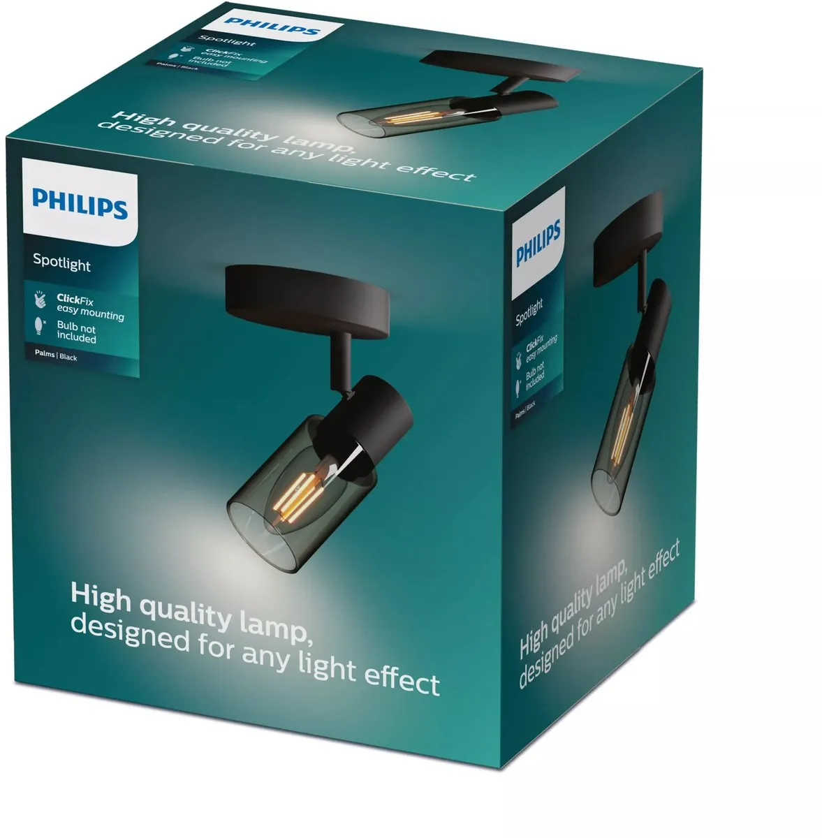 Philips Palms Spot Wandspot E14 - 4x25W - Zwart