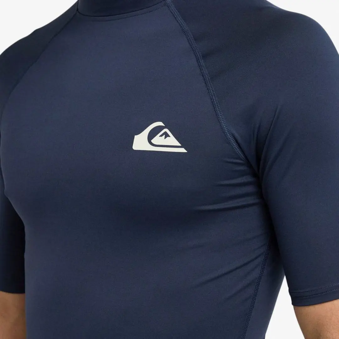 Quiksilver Heren S/S Rashguard Surfshirt - Maat M - Donkerblauw