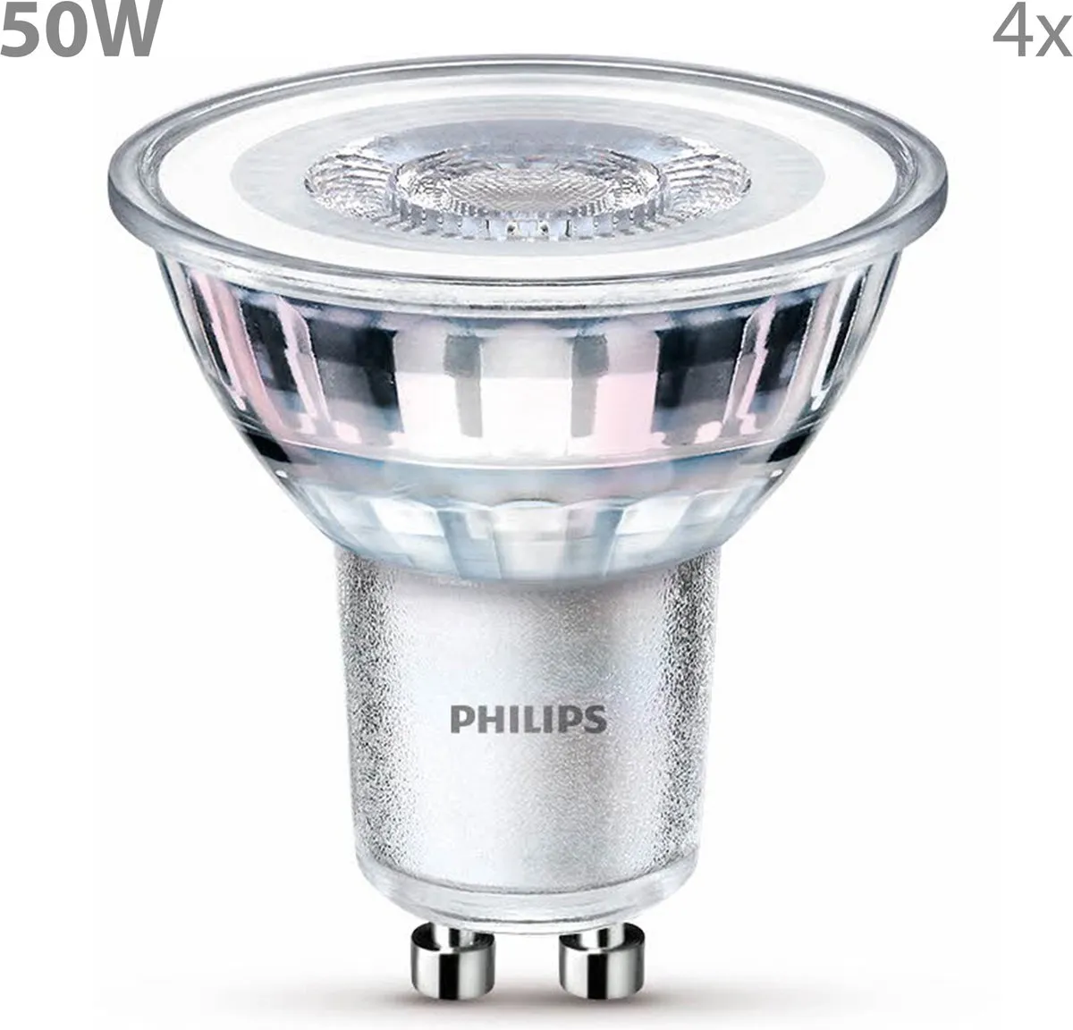 Philips LED GU10 Spotlamp 4.6W Warmwit - 4 Stuks