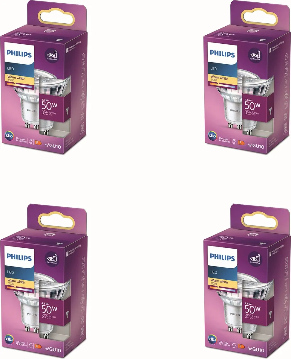 Philips LED GU10 Spotlamp 4.6W Warmwit