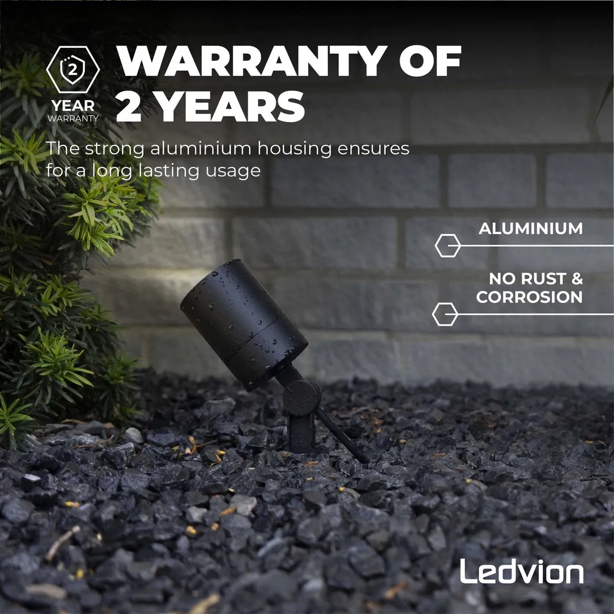 LEDVION 6x LED Prikspots 5W 6500K - Zwart