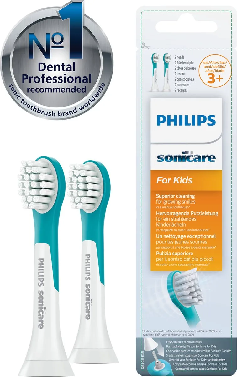 Philips Sonicare For Kids Compact HX6032/33 - Opzetborstel - 2 stuks - Groen