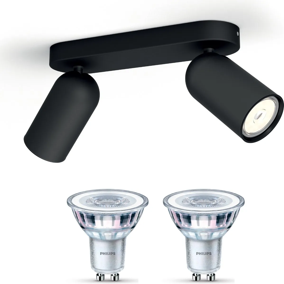 Philips Pongee Opbouwspot Zwart