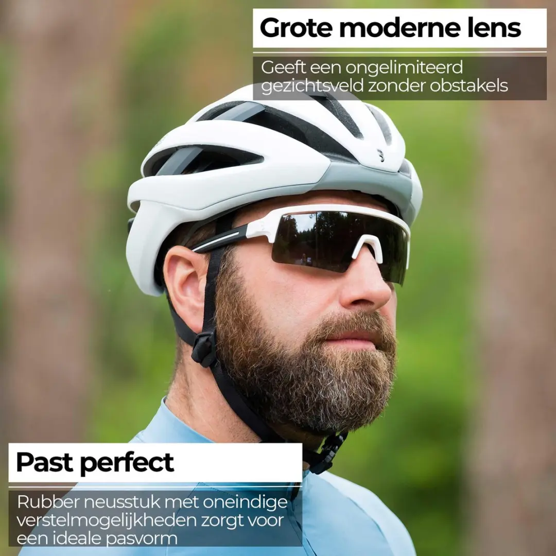 BBB Cycling Fuse Fietsbril - Mat Wit/Smoke - BSG-65