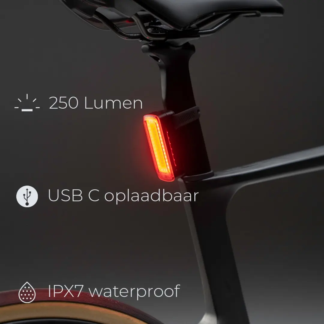 BBB Cycling Signal Pro BLS-168 Achterlicht - 250 Lumen - USB-C - IPX7