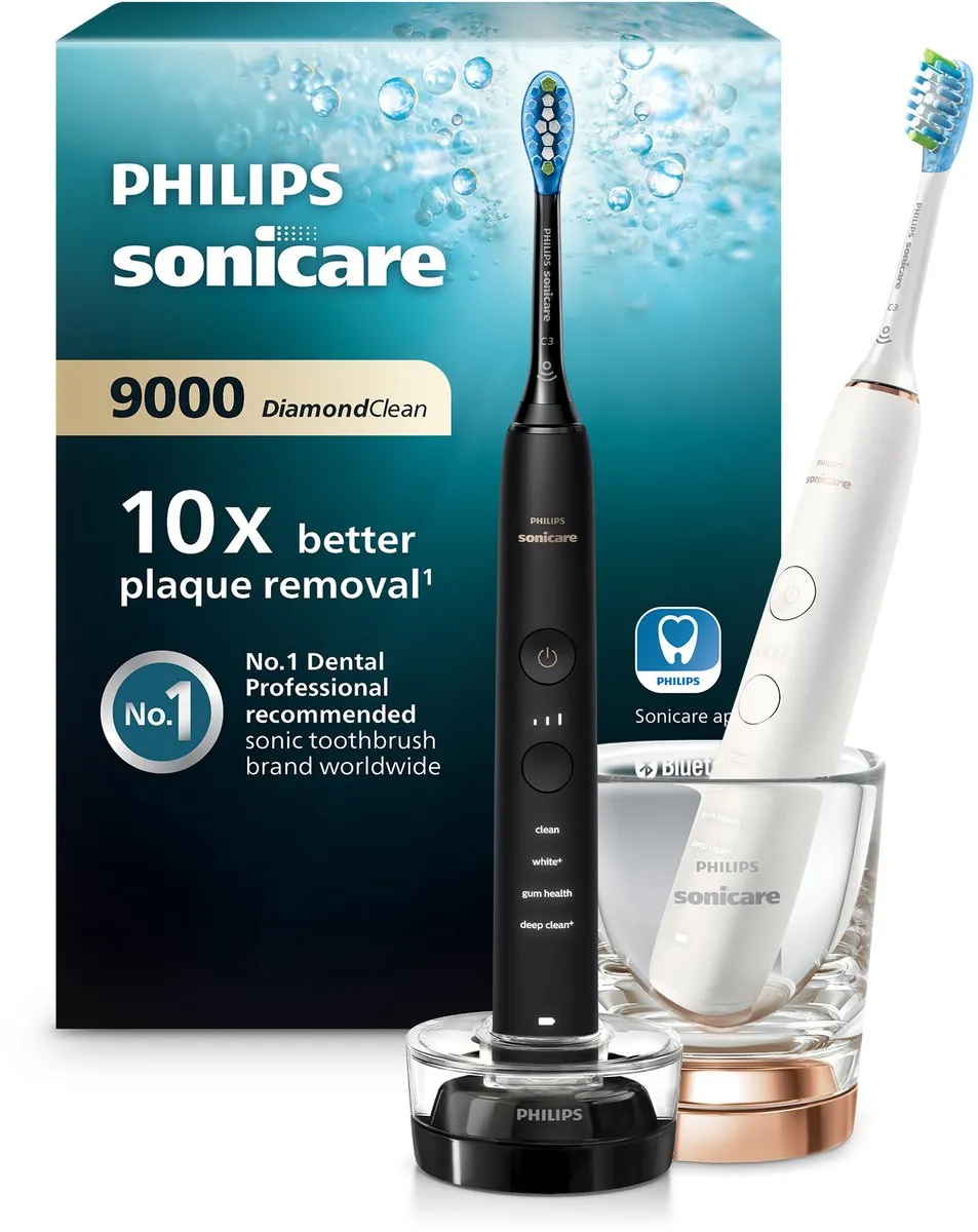 Philips Sonicare Diamondclean 9000 - Elektrische tandenborstels - Duo Pack - Zwart en Wit - HX9914/57