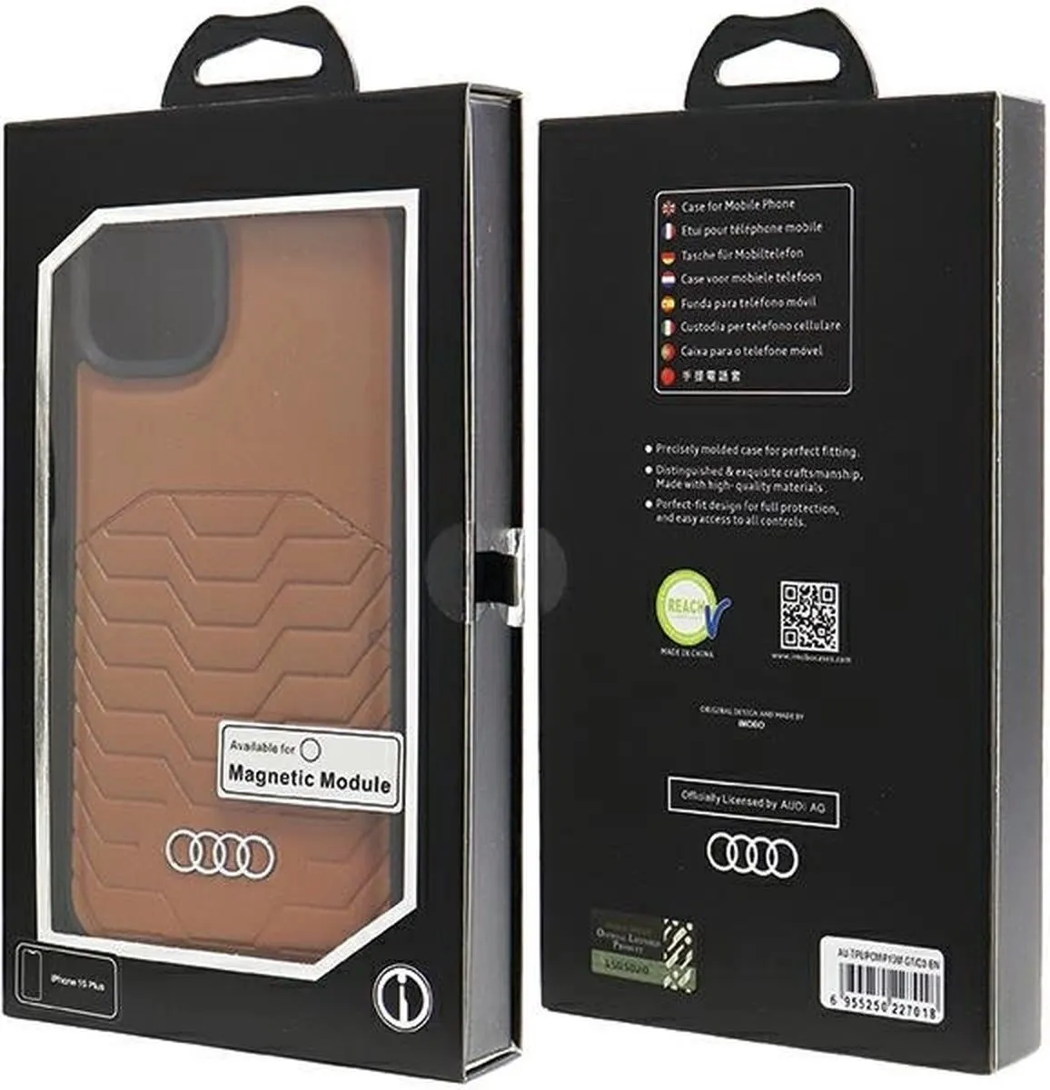 Audi Leren Case MagSafe iPhone 15/14 Plus - Bruin - afbeelding 2 van 6