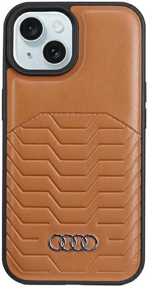 Audi Leren Case MagSafe iPhone 15/14 Plus - Bruin - afbeelding 3 van 6