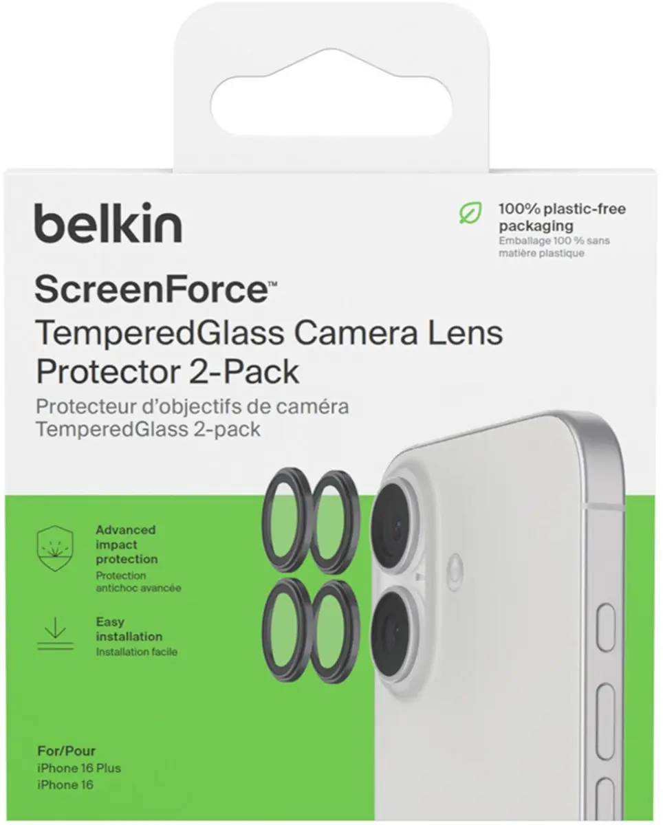 Belkin Lens Protector iPhone 16/16 Plus - 2 Stuks - afbeelding 2 van 5