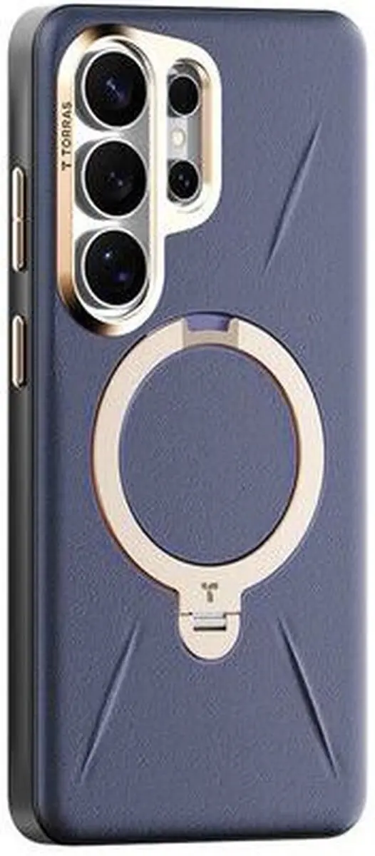 Torras Ostand Q Pro Leather Hoesje - Paars - MagSafe 360° Standaard - afbeelding 4 van 4