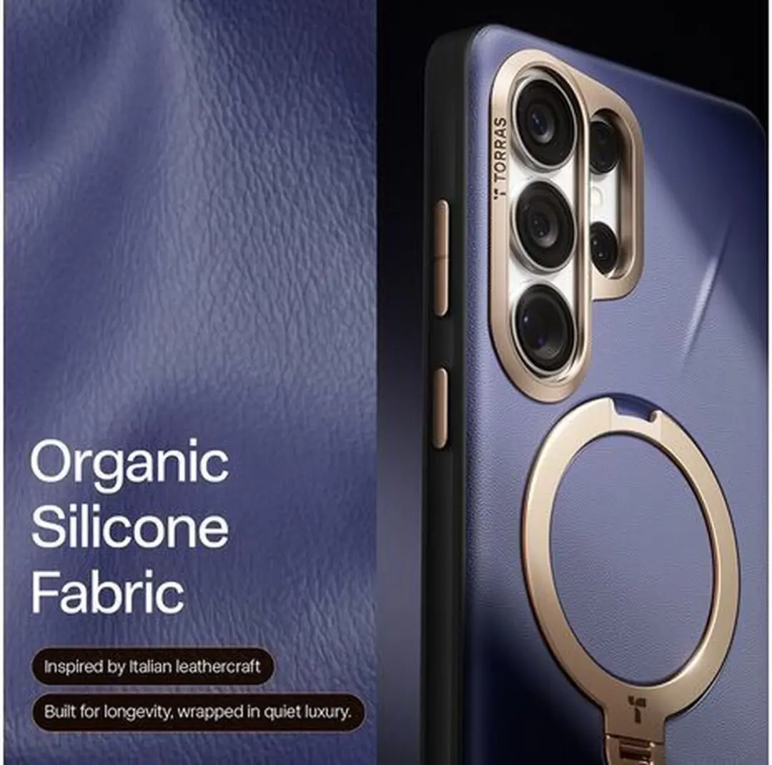 Torras Ostand Q Pro Leather Hoesje - Paars - MagSafe 360° Standaard - afbeelding 2 van 4